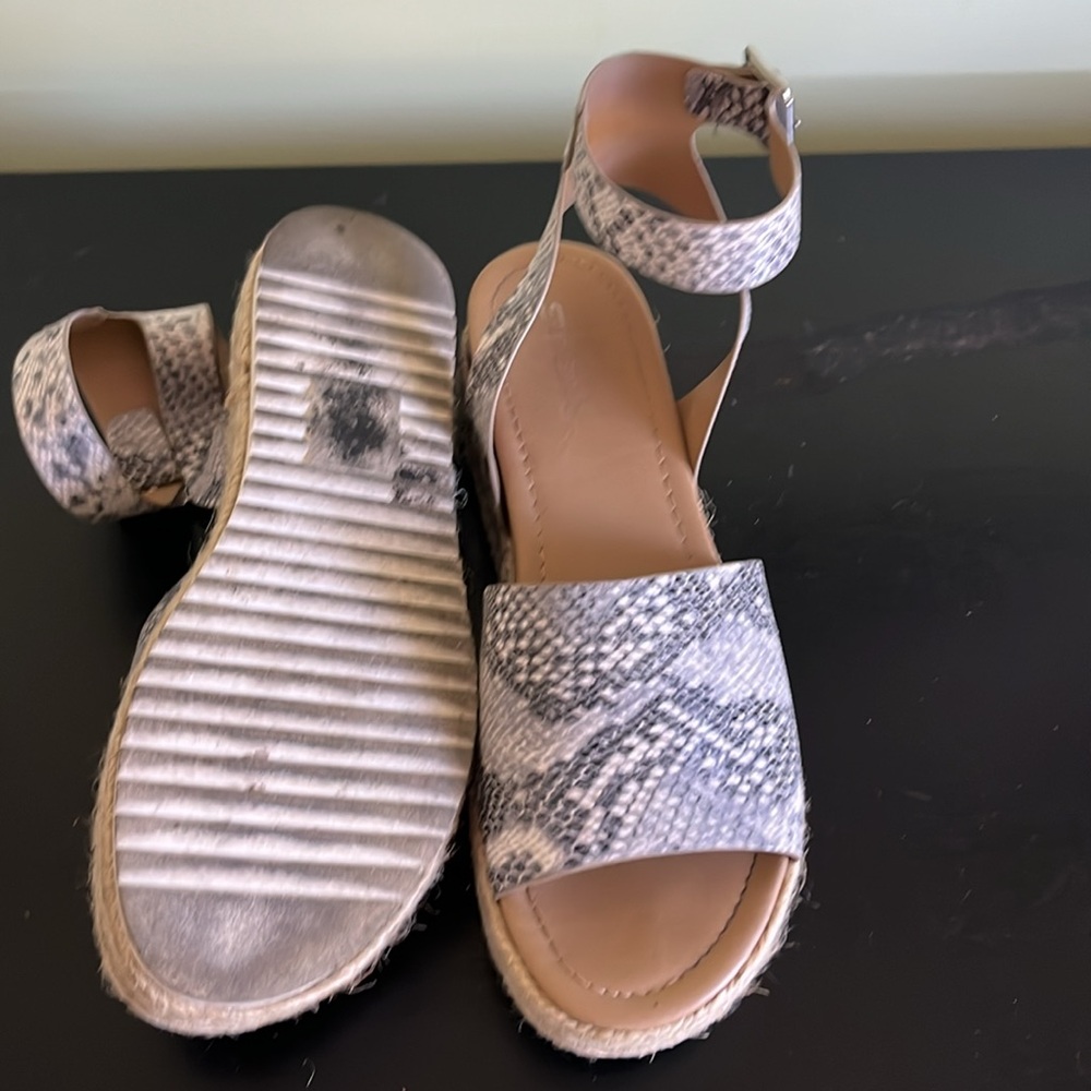 Soda Topic Beige Python Platform Espadrille Wedge… - image 6